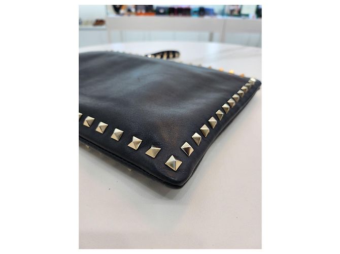 Valentino Clutch Garavani Rockstud Grande Nero - vista 14