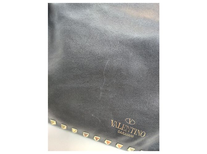Valentino Clutch Garavani Rockstud Grande Nero - vista 17