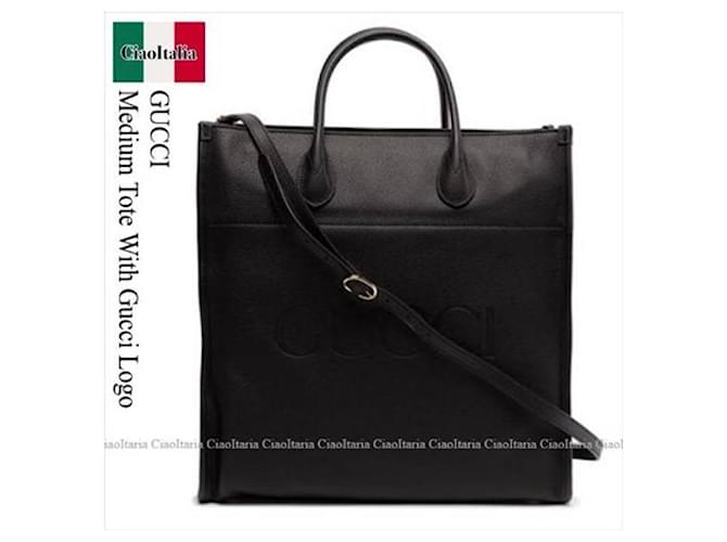 Gucci Logo Tote Bag Medium Schwarz - Ansicht 4