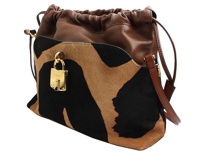 Burberry Borsa a tracolla Prosum Tabi in shearling Nero - vista 2