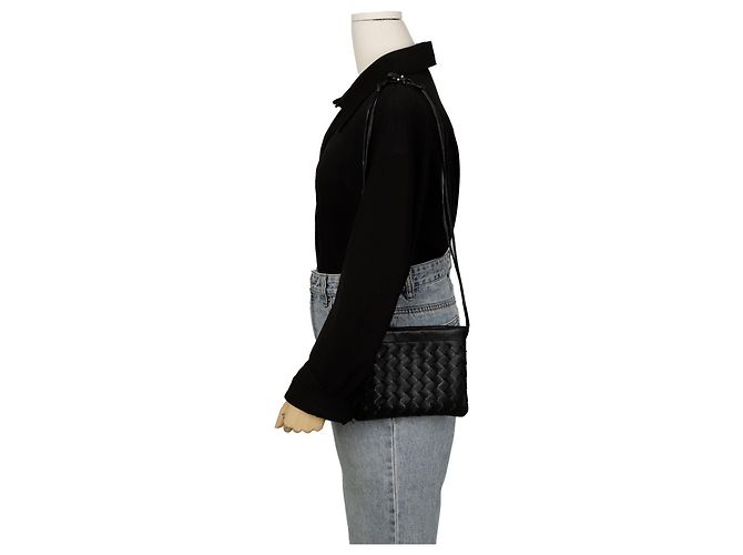 Bottega Veneta Borsa a Spalla Piccola Dust Nero - vista 11