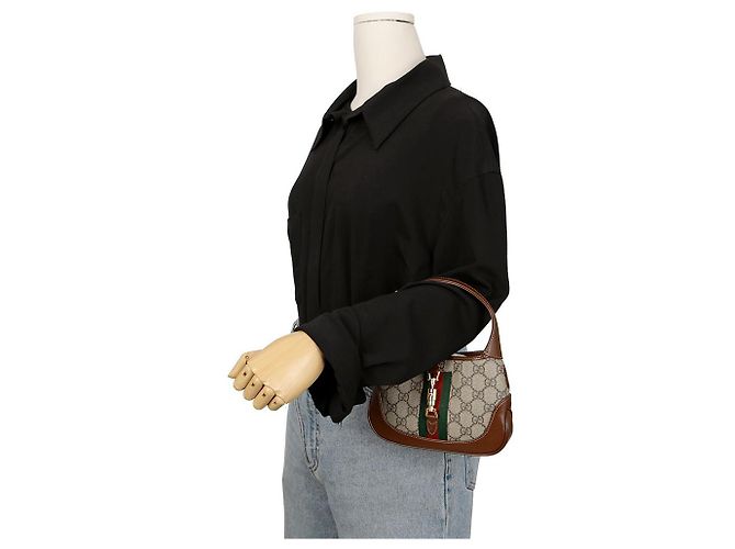 Gucci Mini borsa hobo Jackie a tracolla incrociata Marrone - vista 9