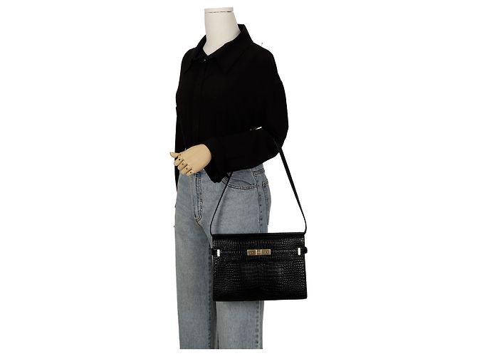 Saint Laurent Borsa a spalla media Manhattan Nero - vista 10