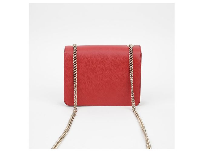 Gucci Borsa a tracolla con catena intrecciata Rosso - vista 3