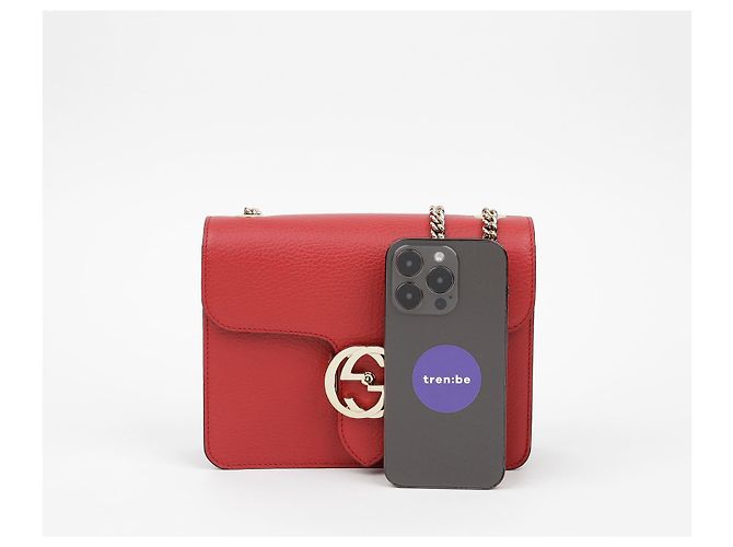 Gucci Borsa a tracolla con catena intrecciata Rosso - vista 6