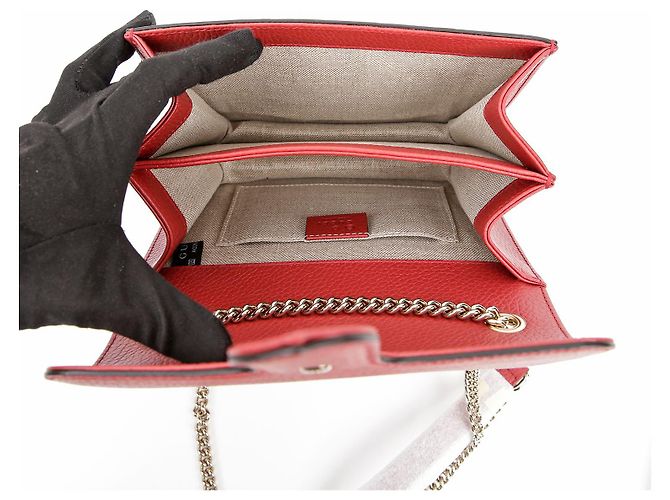 Gucci Borsa a tracolla con catena intrecciata Rosso - vista 7