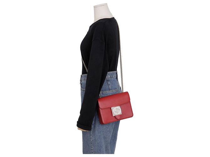 Gucci Borsa a tracolla con catena intrecciata Rosso - vista 8