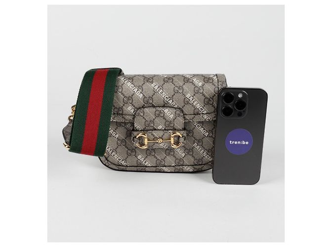 Gucci Mini borsa a tracolla incrociata Horsebit Hacker Project Marrone - vista 8