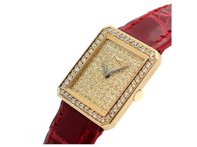 Piaget Mini-Größe Damen-Golduhr mit Diamant-Pavé, Protokollhandbuch, Geburtsurkunde Golden - Ansicht 10
