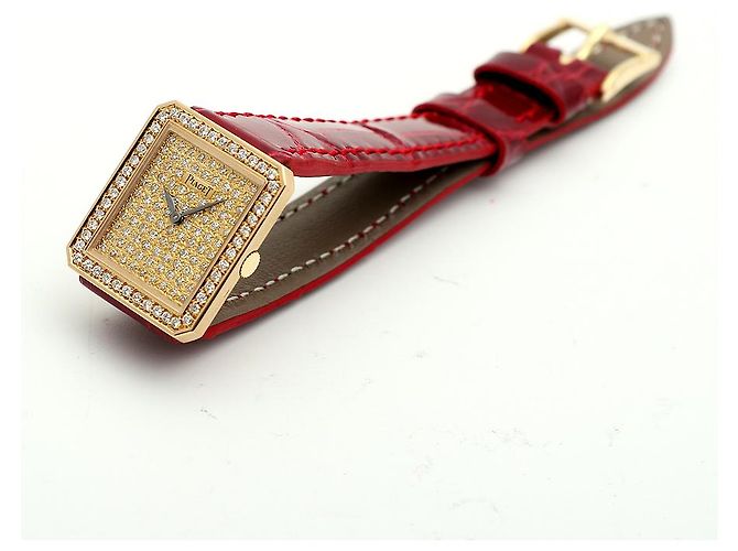 Piaget Mini-Größe Damen-Golduhr mit Diamant-Pavé, Protokollhandbuch, Geburtsurkunde Golden - Ansicht 14