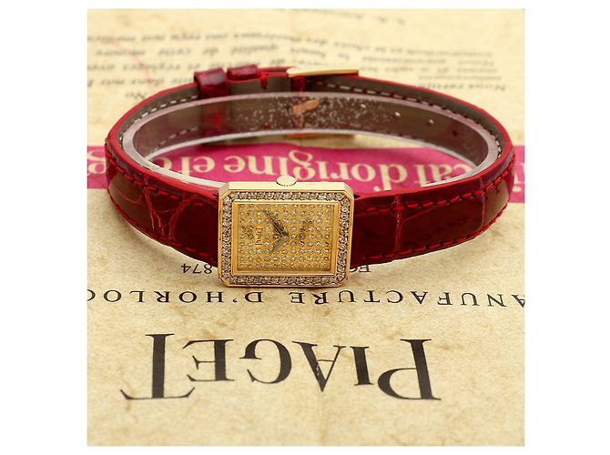 Piaget Mini-Größe Damen-Golduhr mit Diamant-Pavé, Protokollhandbuch, Geburtsurkunde Golden - Ansicht 2