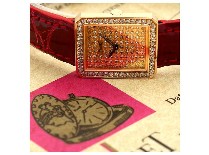 Piaget Mini-Größe Damen-Golduhr mit Diamant-Pavé, Protokollhandbuch, Geburtsurkunde Golden - Ansicht 3