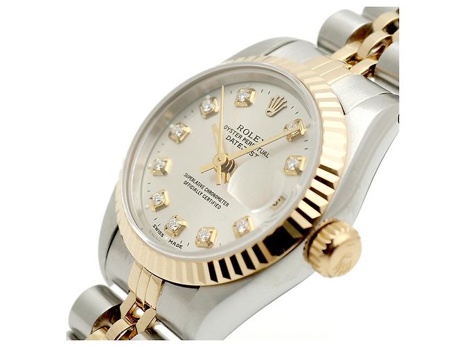 Rolex Reloj Combi Dama Datejust Esfera Plateada Después de Ajuste Diamante Plata - vista 10