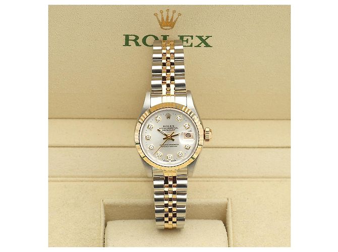 Rolex Reloj Combi Dama Datejust Esfera Plateada Después de Ajuste Diamante Plata - vista 2
