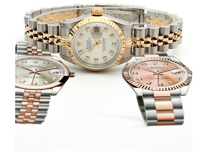 Rolex Reloj Combi Dama Datejust Esfera Plateada Después de Ajuste Diamante Plata - vista 23