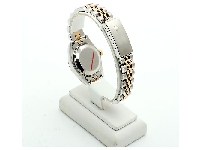 Rolex Relógio Combi Feminino Datejust com Mostrador Preto e Diamantes Após Ajuste - vista 5