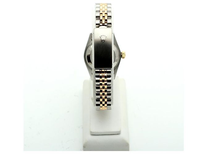Rolex Relógio Combi Feminino Datejust com Mostrador Preto e Diamantes Após Ajuste - vista 6