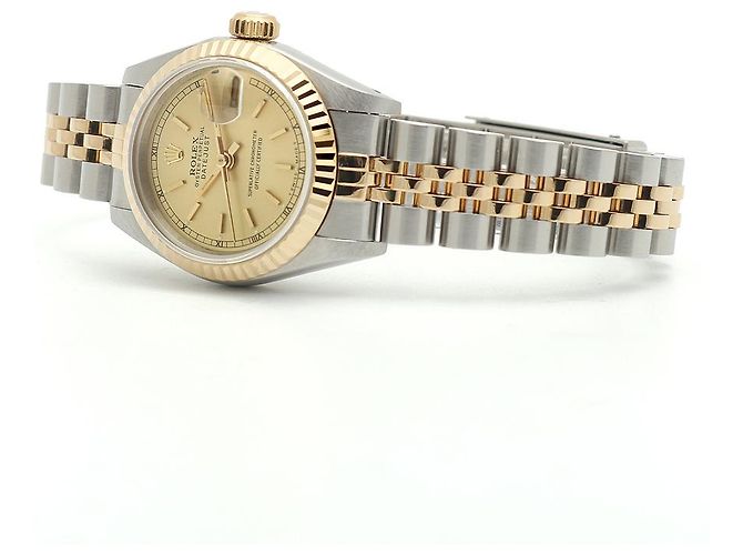 Rolex Datejust Damenuhr, Kombination Champagnergold mit Stabindex Golden - Ansicht 16
