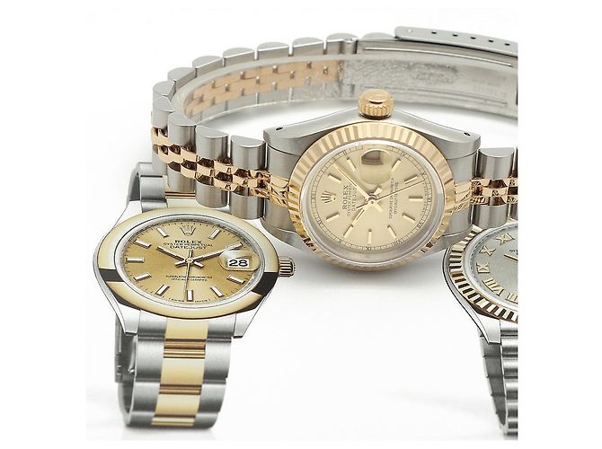 Rolex Datejust Damenuhr, Kombination Champagnergold mit Stabindex Golden - Ansicht 20