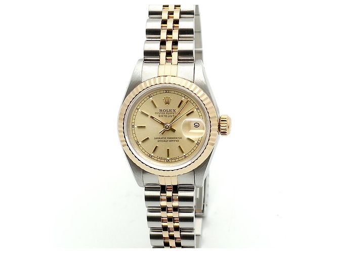 Rolex Datejust Damenuhr, Kombination Champagnergold mit Stabindex Golden - Ansicht 6