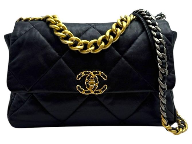Chanel 19 Chanel Grande borsa con patta nera Nero - vista 2