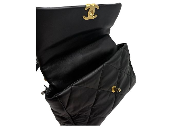 Chanel 19 Chanel Grande borsa con patta nera Nero - vista 7