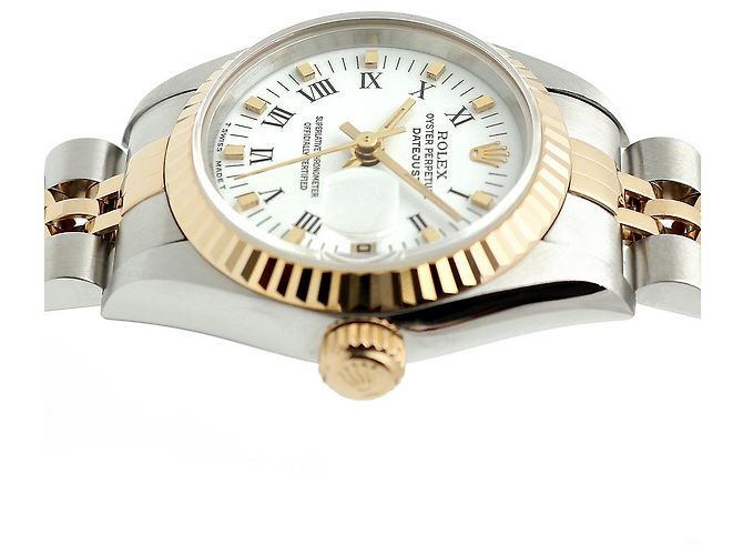 Rolex Datejust mit Weißem Römischen Goldpunkt - Ansicht 13