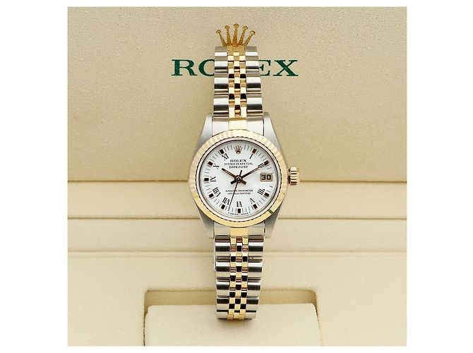 Rolex Datejust mit Weißem Römischen Goldpunkt - Ansicht 2