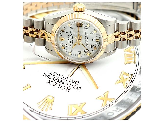 Rolex Datejust mit Weißem Römischen Goldpunkt - Ansicht 24