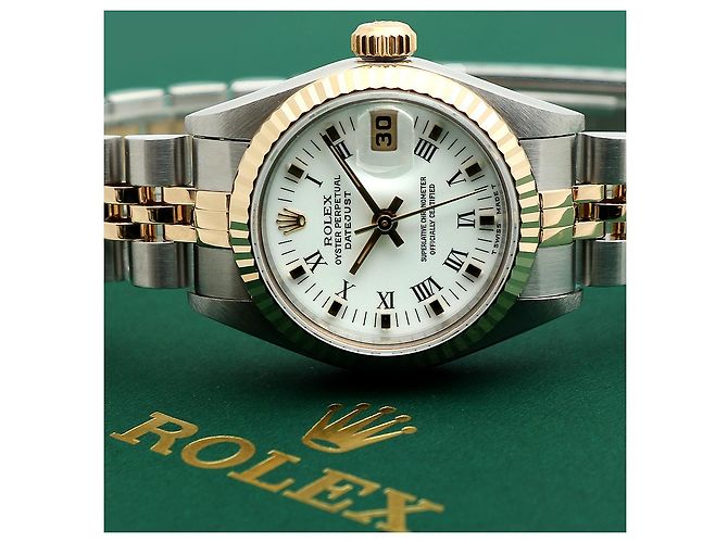 Rolex Datejust mit Weißem Römischen Goldpunkt - Ansicht 25