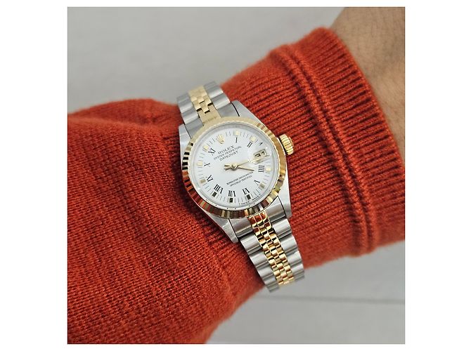 Rolex Datejust mit Weißem Römischen Goldpunkt - Ansicht 3