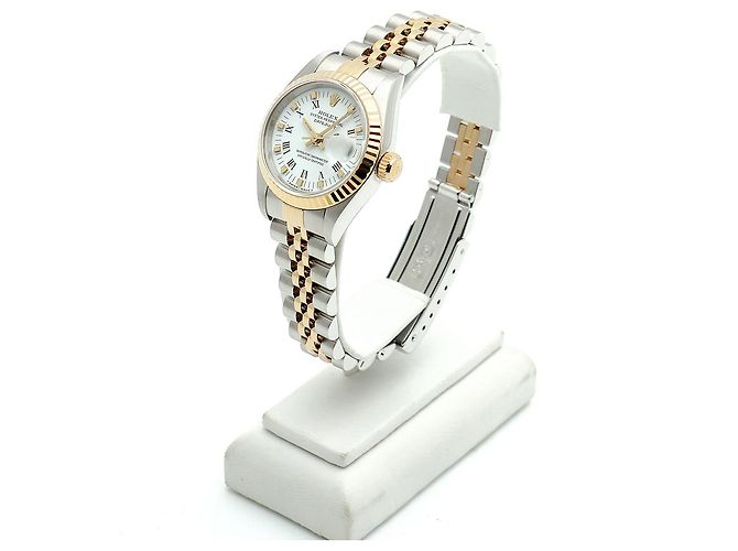 Rolex Datejust mit Weißem Römischen Goldpunkt - Ansicht 5