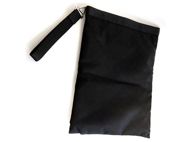 Bottega Veneta Pochette Clutch in Nylon Jacquard con Tracolla Nero - vista 2