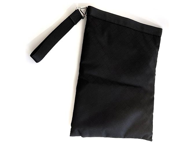 Bottega Veneta Pochette Clutch in Nylon Jacquard con Tracolla Nero - vista 5