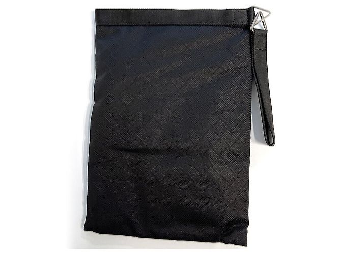 Bottega Veneta Pochette Clutch in Nylon Jacquard con Tracolla Nero - vista 7