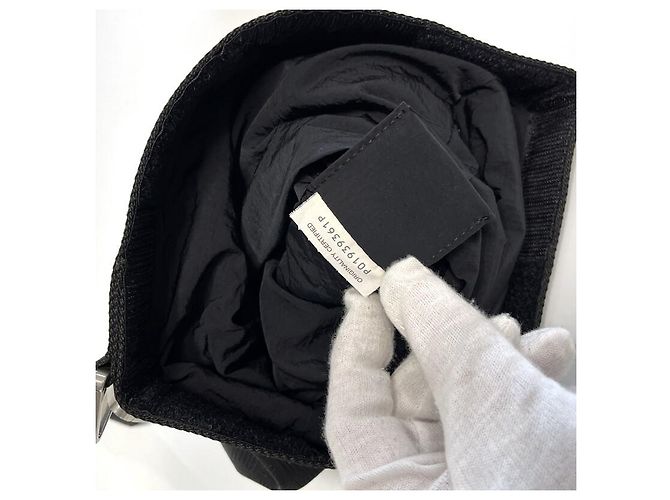 Bottega Veneta Pochette Clutch in Nylon Jacquard con Tracolla Nero - vista 8