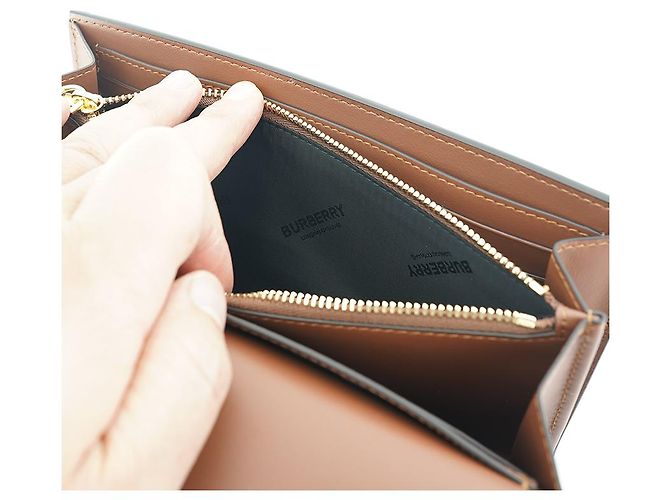 Burberry Borsa a tracolla a righe in pelle per donne Marrone - vista 13