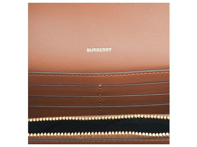 Burberry Borsa a tracolla a righe in pelle per donne Marrone - vista 14