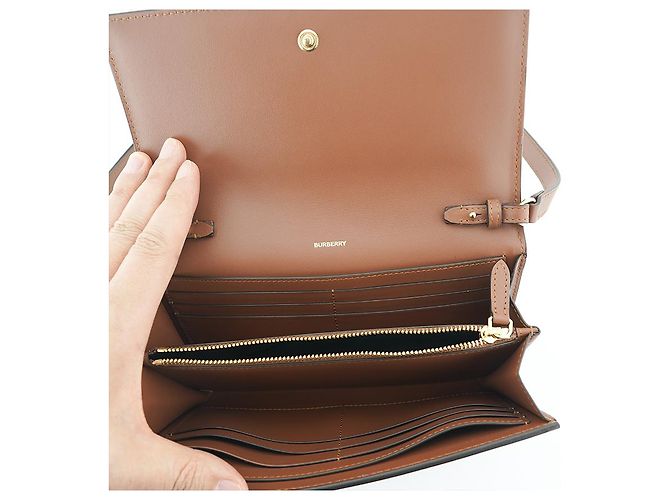 Burberry Borsa a tracolla a righe in pelle per donne Marrone - vista 16