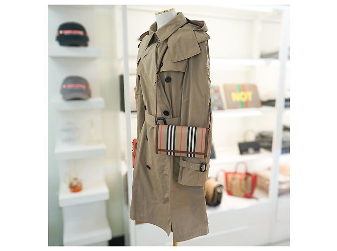 Burberry Borsa a tracolla a righe in pelle per donne Marrone - vista 18