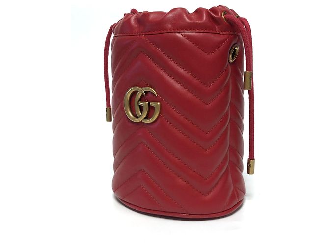 Gucci Mini borsa a secchiello Marmont GG rossa Rosso - vista 2