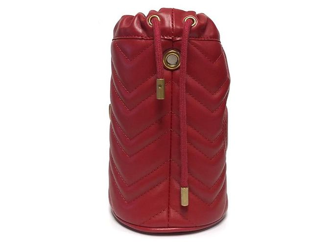 Gucci Mini borsa a secchiello Marmont GG rossa Rosso - vista 3