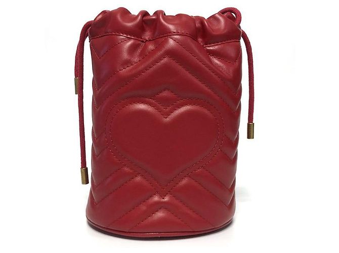 Gucci Mini borsa a secchiello Marmont GG rossa Rosso - vista 4