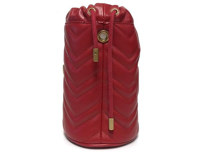 Gucci Mini borsa a secchiello Marmont GG rossa Rosso - vista 6