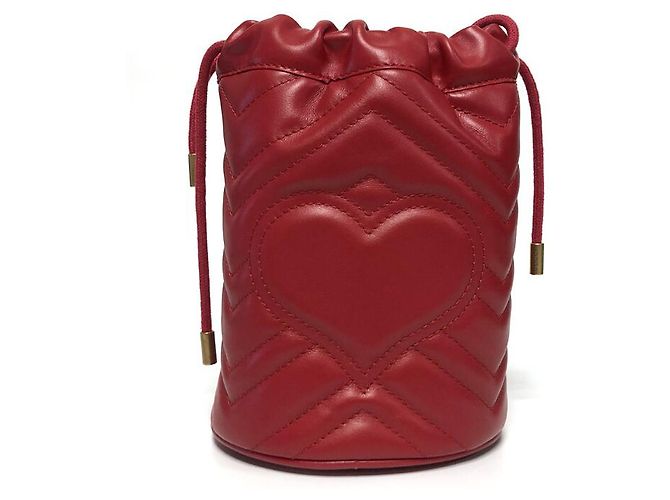 Gucci Mini borsa a secchiello Marmont GG rossa Rosso - vista 7