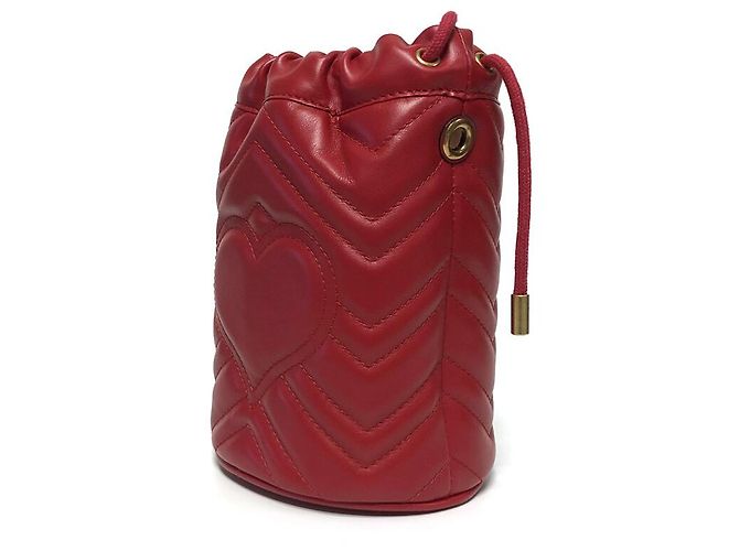 Gucci Mini borsa a secchiello Marmont GG rossa Rosso - vista 8
