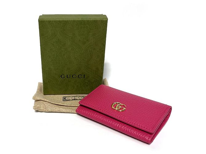 Gucci Tarjetero GG Logo Marmont Rosa Rojo - vista 5