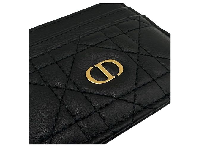 Dior Damen-Kartenhalter Cannage mit Freesia CD-Logo Schwarz - Ansicht 3