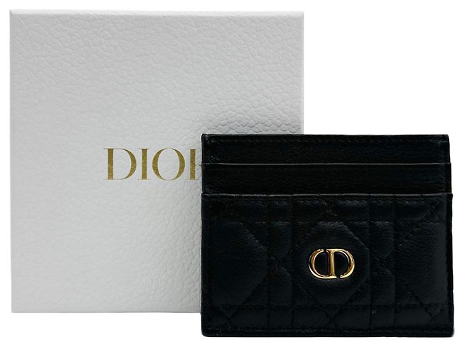 Dior Damen-Kartenhalter Cannage mit Freesia CD-Logo Schwarz - Ansicht 5