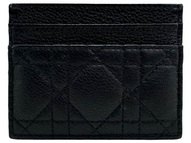 Dior Damen-Kartenhalter Cannage mit Freesia CD-Logo Schwarz - Ansicht 7